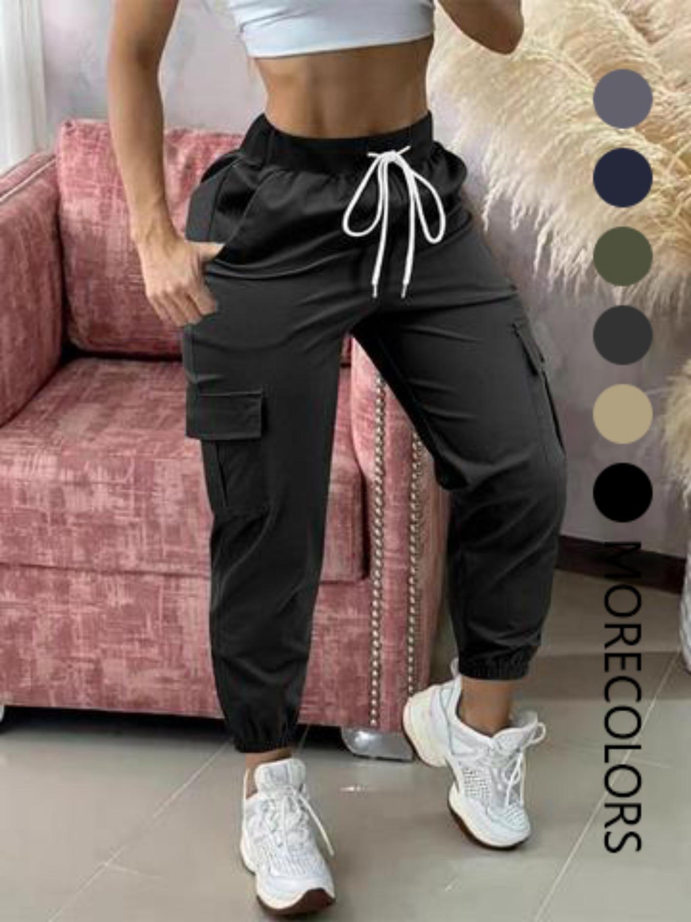 【Plus Size】 Solid Color Pants, Casual Comfy Trousers for Women, Women's Bottoms for Summer