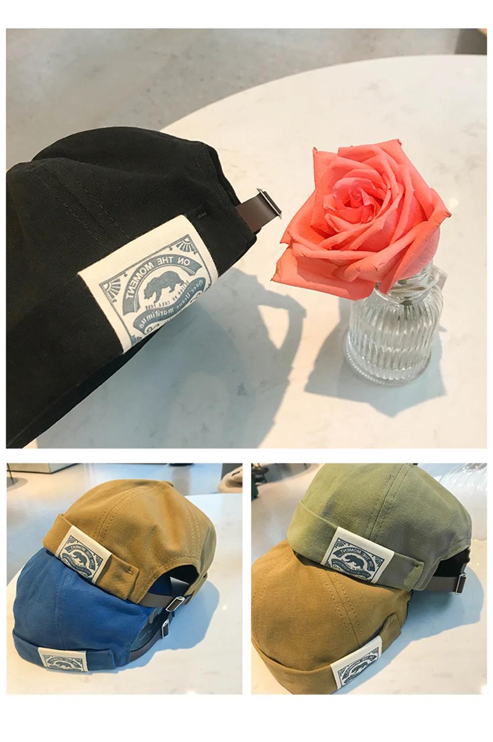 Fashion Cotton Brimless Hat Men Women Retro Skullcap Melon Docker Cap Street Hip Hop Without Visor Summer Outdoor Beanie Gorras