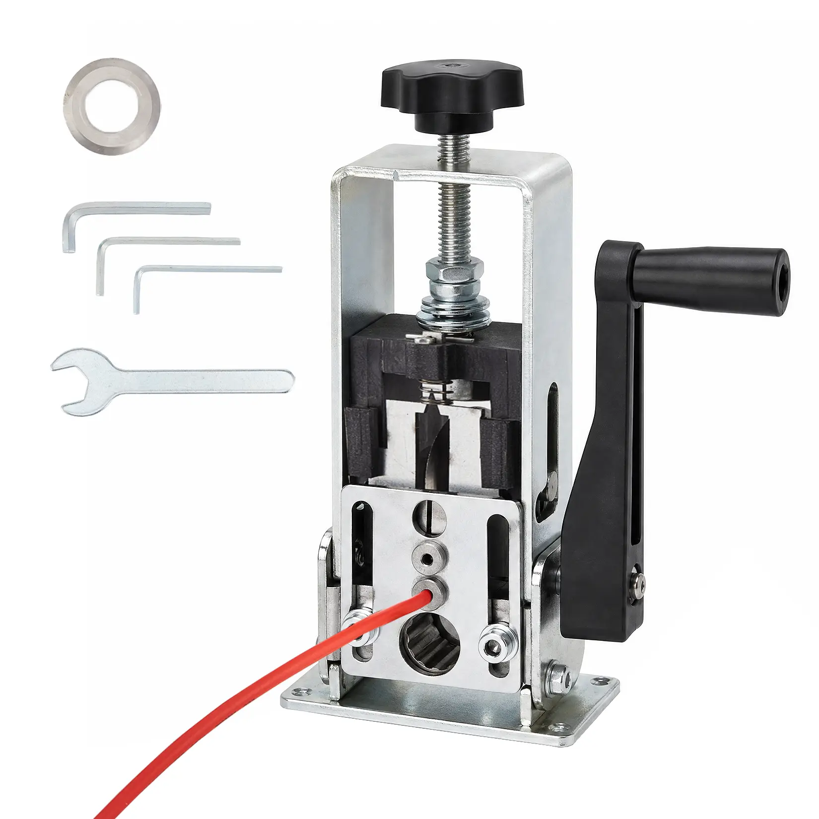 Heavy Duty Manual Wire Stripping Machine – Hand Crank Cable Stripper for 0.06"–1" Wires – Adjustable Metal & Nylon Peeler – Appropriate for Copper and Multi-Core Household Electric Wire Recycling