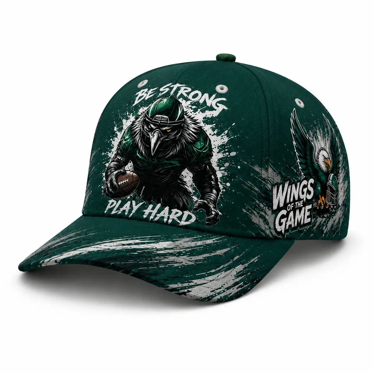 Fan Baseball Cap Adjustable Snapback Hat for Men Women, Eagle Graphic Curved Brim Trucker Style Streetwear Hat, Game Day Outdoor Casual Cap, sooners baseball, stylish golf, nets fan, football supporter, raptor printed hat, official soccer