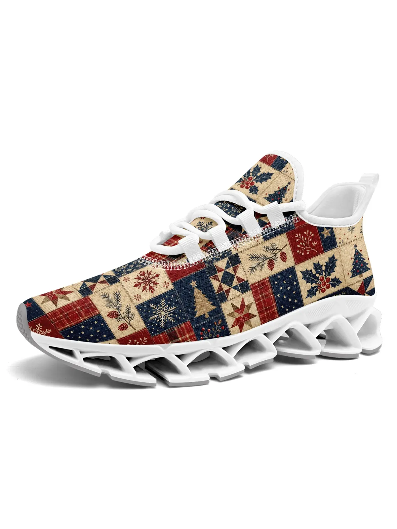 Men's Casual Shoes, Unisex Christmas Santa Claus Print Casual Sports Shoes, Xmas Festive Holiday Breathable Fashion Sneakers, Plus Size Daily Walking Shoes, Men & Women Shoes