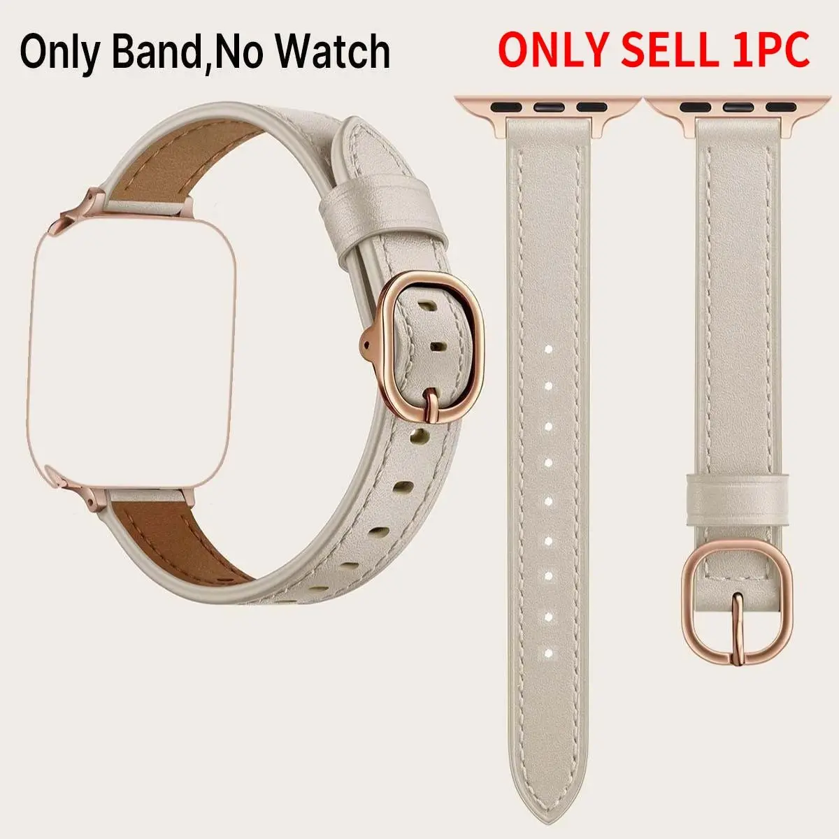 Faux Leather Watch Band for Apple Watch (Band Only), 1 Count Adjustable Replacement Watch Band for Women, Ultra-thin Soft Watchband For Smart Watch iWatch, Smartwatch Strap, Smart Watch Straps, Smart Watch Accessories
