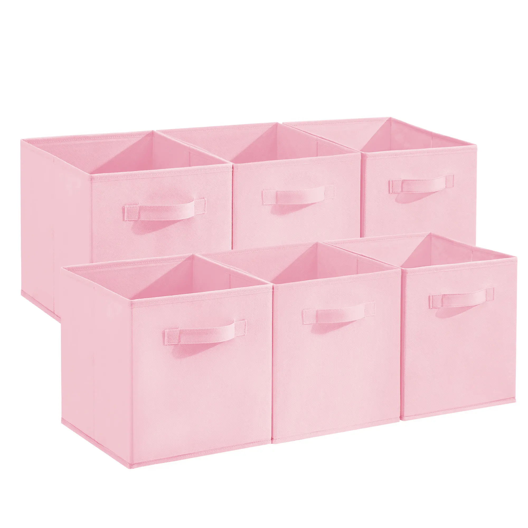 Space-Saving Collapsible Storage Cubes – 12 Pack Fabric Organizer Bins with Reinforced Handles – Open Top, Sturdy & Breathable for Closet, Shelves, Nursery, Bedroom