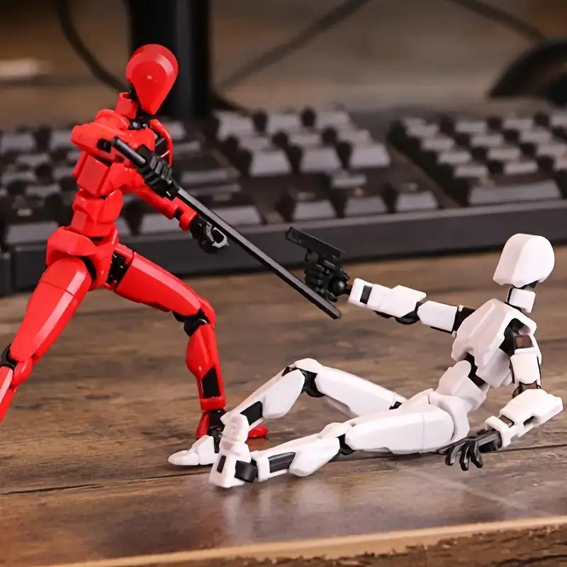 Action Doll Toy, 6-Count 3D Trend Toy Model Set, Articulating Figures, Action Figurine, Multi-Jointed Movable DIY Assembled Digital Man Figure, Realistic Desktop Decoration Ornament Handmade Grape Crystal Mochi Cute Toothed Plush