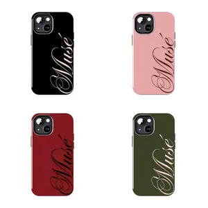 Black Pink Elegant Muse Cursive Script Phone Case Suitable for iPhone 17-11 Pro Max/Plus and  Samsung Galaxy S23-25