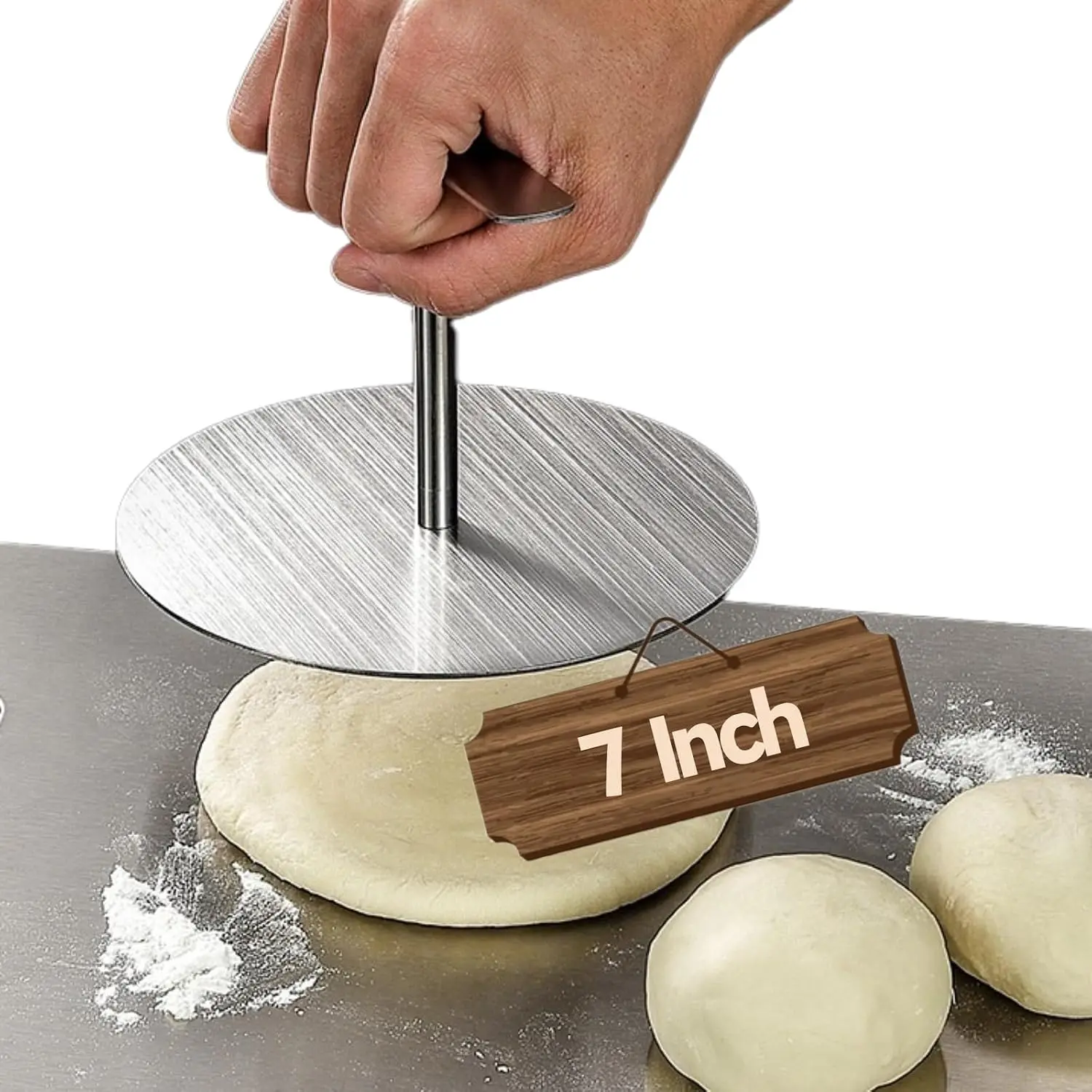 7-Inch Stainless Steel Tortilla Press Maker – Manual Roti Maker and Dough Press for Flour Tortillas, Corn Tortillas, Gluten-Free Wraps, Quesadillas, Flatbreads, Steak Press & Mushroom Press