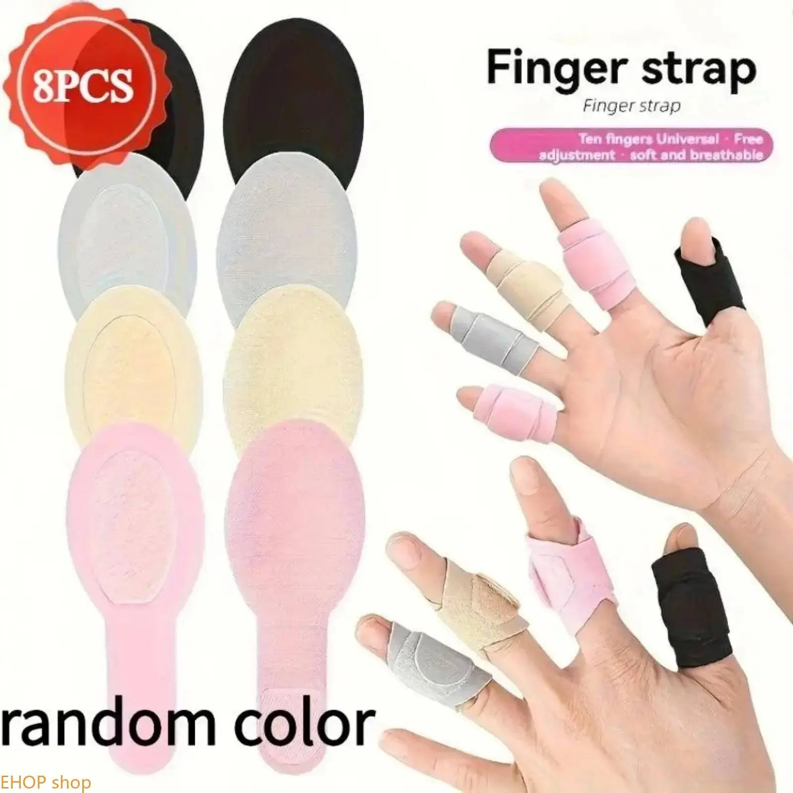 8Pcs Aesthetic Reusable Finger Sleeves Adjustable Soft Polyester Non-Slip Finger Protectors Universal Guards For Gaming Sports Sewing Craft Mail Sorting Warehouse Daily Work