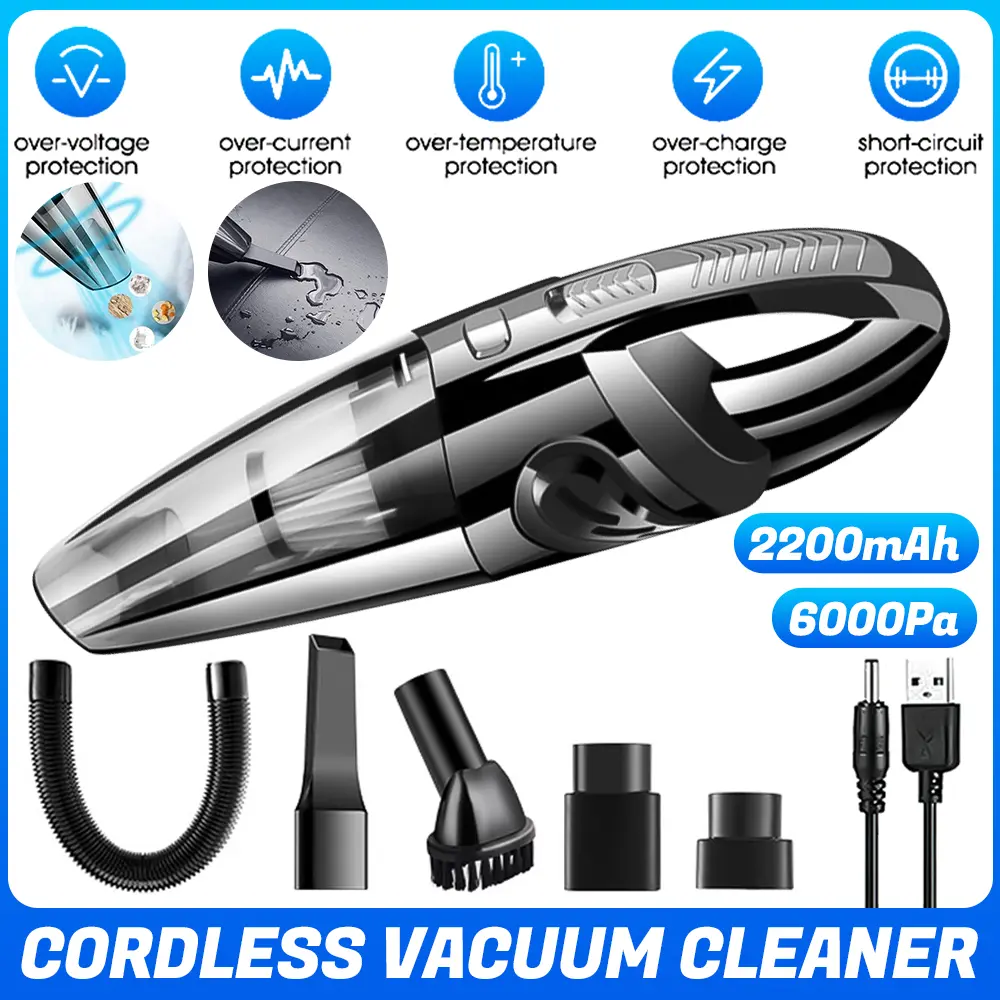 Handheld Cordless Vacuum Cleaner 120W Portable, Wireless Handheld Vacuum Cleaner, Powerful Suction Mini Vacuum, USB Charging for Car, RV, Home, Office Cleaning