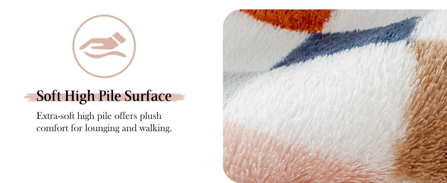 8x10 Checkered Rug for Living Room Soft Shag Area Rug Bedroom Plush High Pile Non Slip Fuzzy Carpet for Home