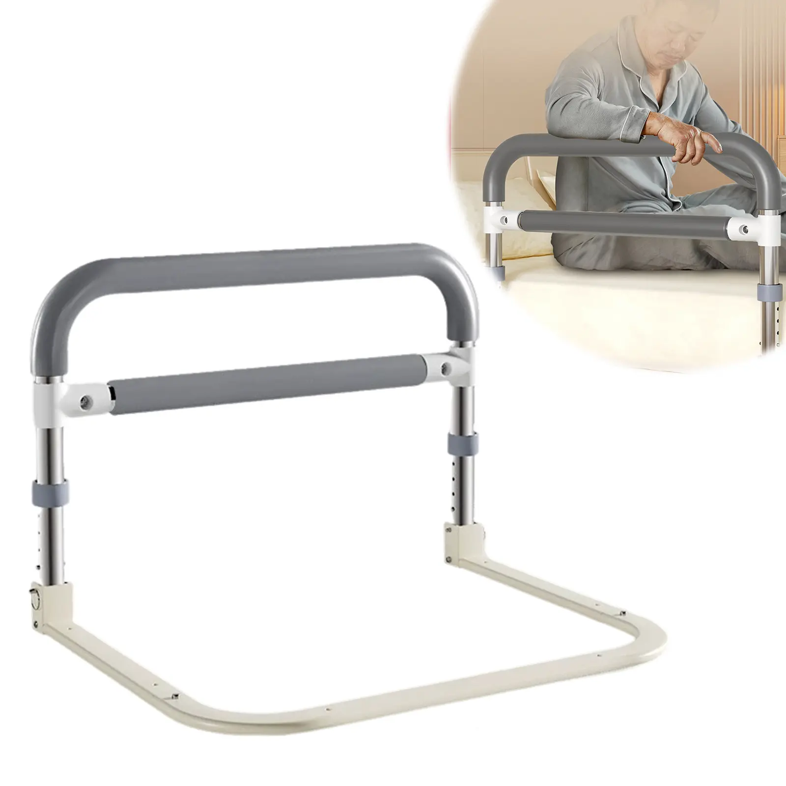 Stand Assist Chair Lift for Seniors - Adjustable Height, 400 lb Support, Portable, No Assembly, Easy to Move, Comfortable with Arthritis, Post-Surgery Recovery & Aging in Place Bathroom Safety Aid