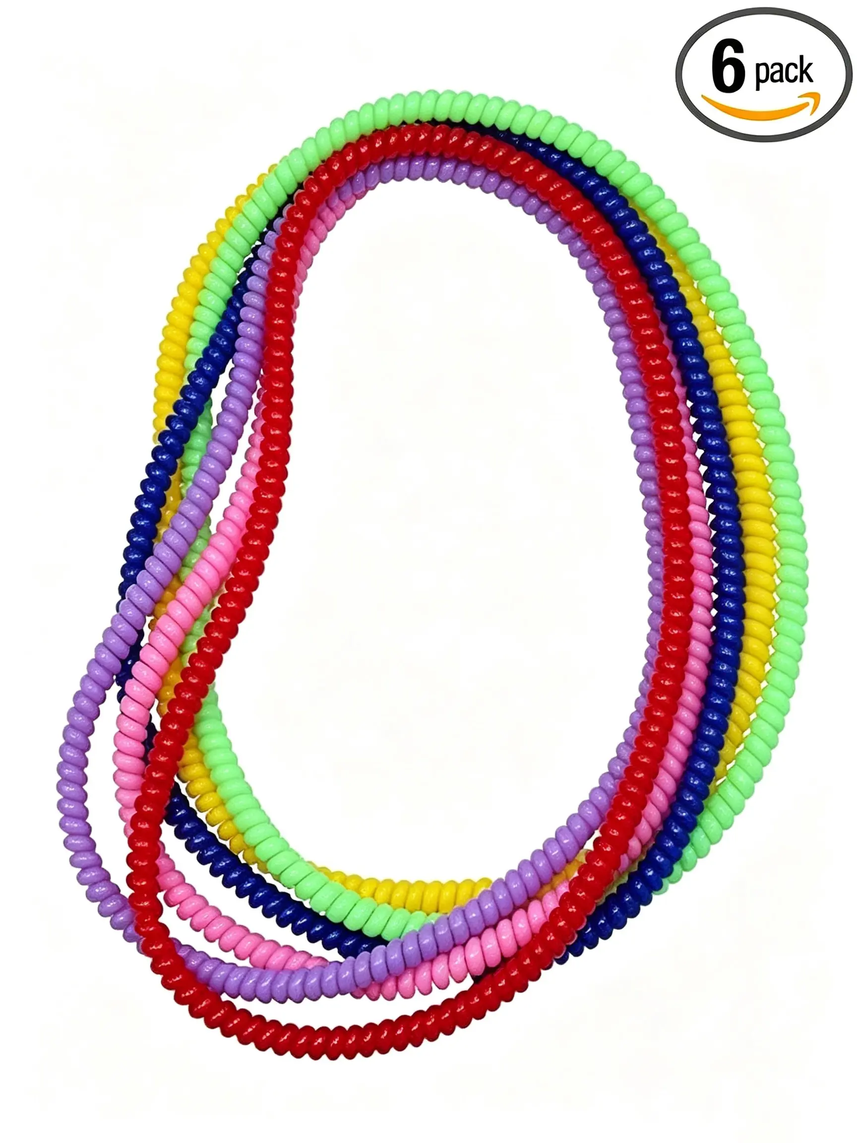 6-Pack Stretchable Chew Necklace for Kids, Chewy Necklace, Sensory Soothing Teething Gel, Relieves Adhd Autism Biting, Unisex Child Comfort Aid