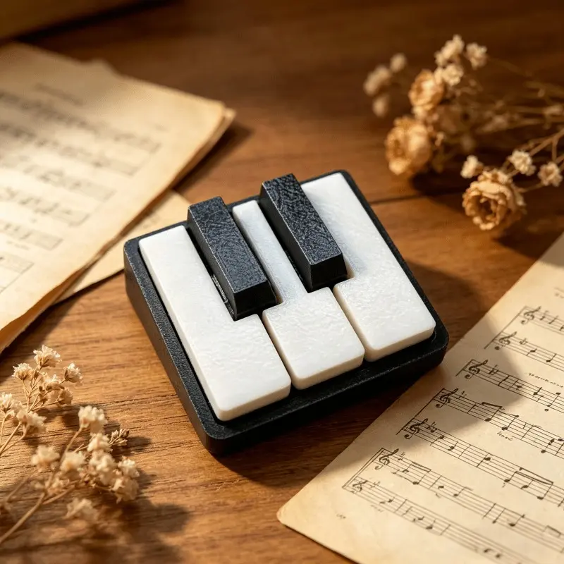 1 Piano Keyboard Press Type, 3D Printed Press Type Desktop Ornament, Made of Plastic Material, Suitable for Office Desks, Party Decorations/car Accessories, Is A Fun Gift for Friends and Family