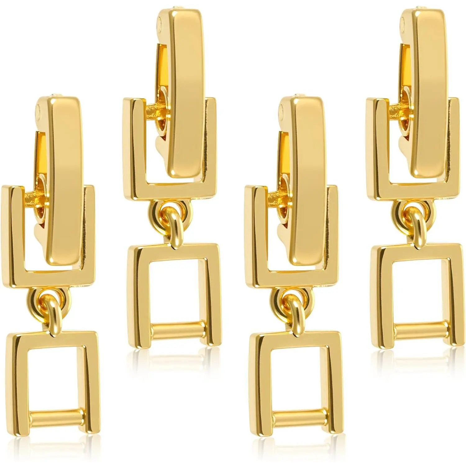 4 count Necklace Extenders for Women,  Necklace Extension Clasps Metal Bracelets Extenders Clasps Foldover Extension  Clasp for  Making DIY Crafts