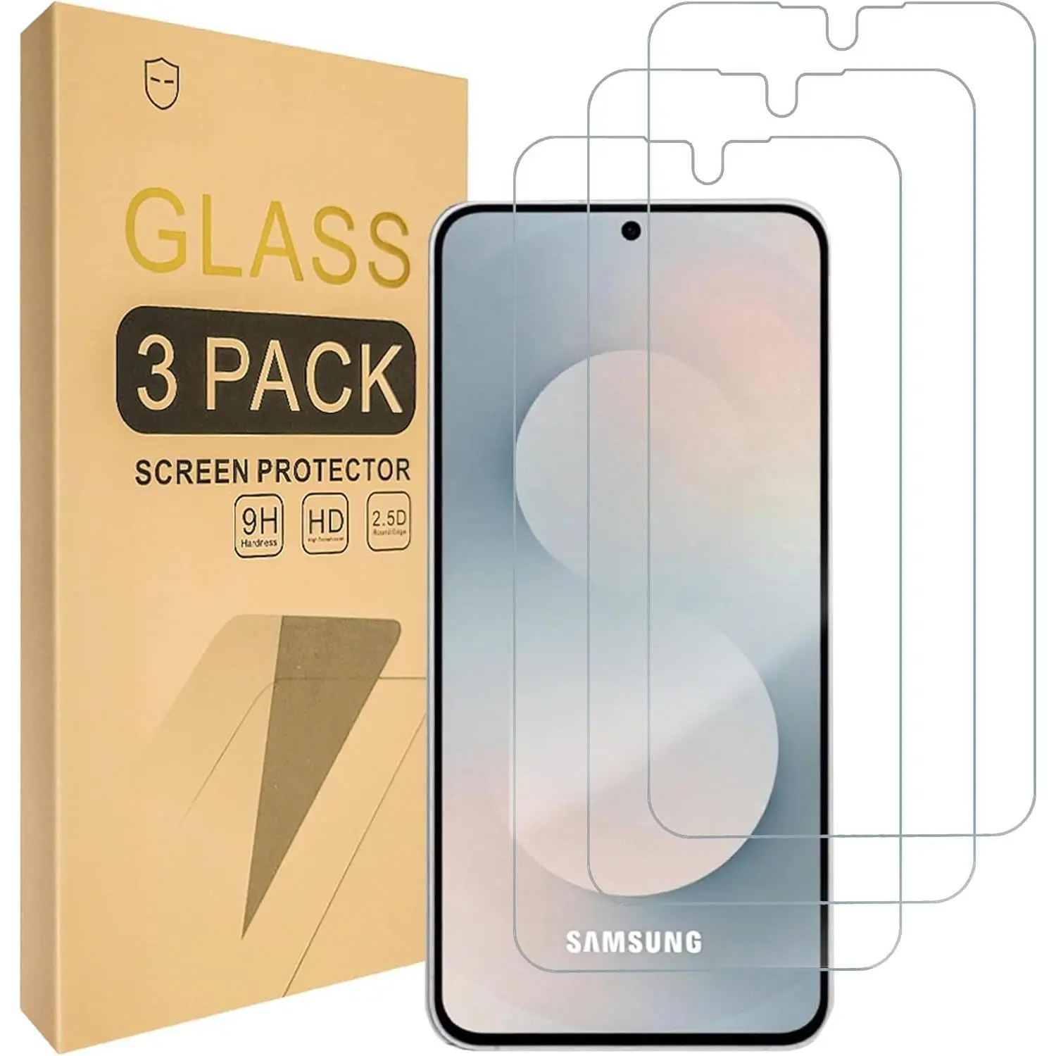 Screen Protector compatible with  (Galaxy S26 FE) / Galaxy S25 FE [Tempered Glass] [3-PACK] [ Glass with 9H Hardness]