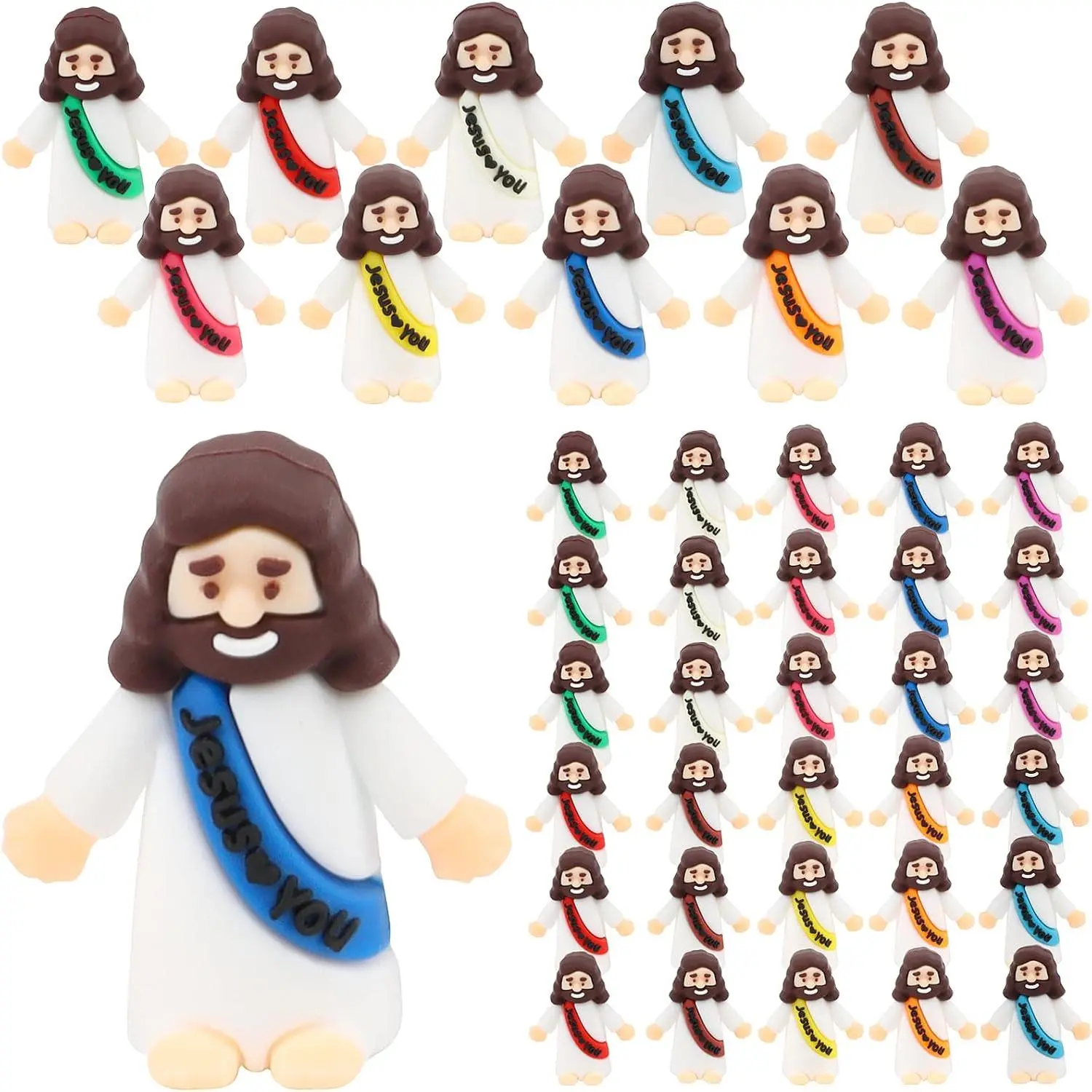 100 pieces Jesus Jesus Jesus You to Hide and Seek Mini Figures,  Small Pocket Jesus Figures for Religious Holidays, Sunday Gifts, School, Christening, Gifts