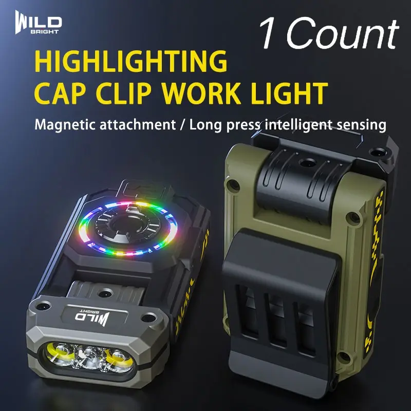 Wild Bright Rotatable LED Headlamp, /blue Magnetic Alarm, Rechargeable Waterproof, 4 Modes, Outdoor Emergency, Night Fishing
