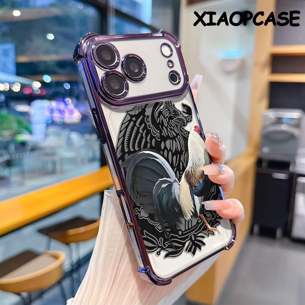 Rooster Eagle pattern four-corner drop-proof soft TPU phone case iPhone 17 Pro Max Air 16 15 14 13 12 11 Plus Fashionable camera protection shockproof and drop-resistant durable phone case