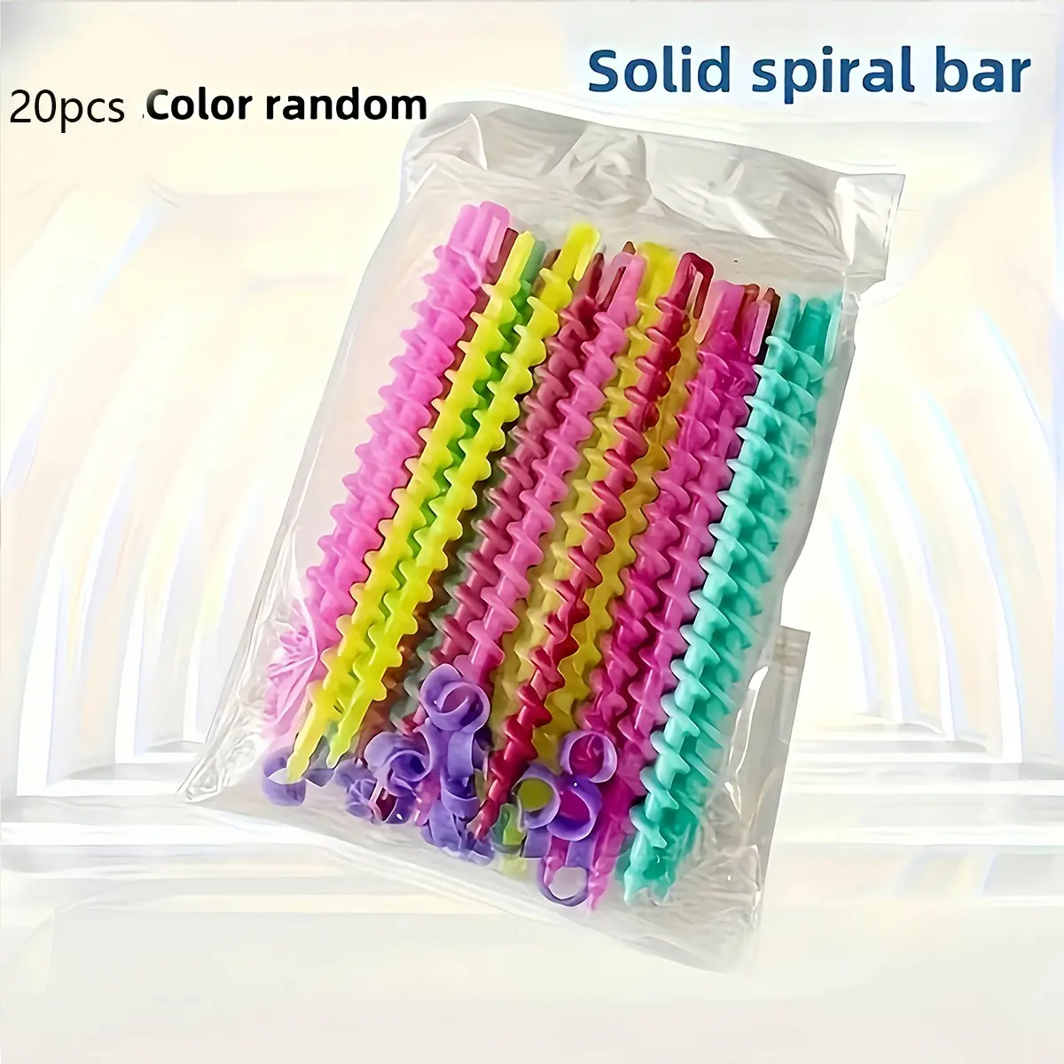 20-Piece Random Color Hair Accessories, Spiral Curlers in, Blue, Home & Salon Use, Easy Wave Styling, Perfect Gift, Overnight Hair Curlers