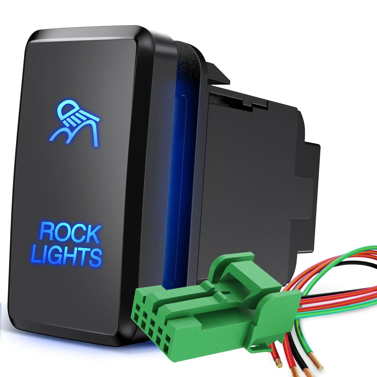 Nilight Toyota Rocker Lights Push Button Switch 12V ON Off Switch with Connector Wire Kit