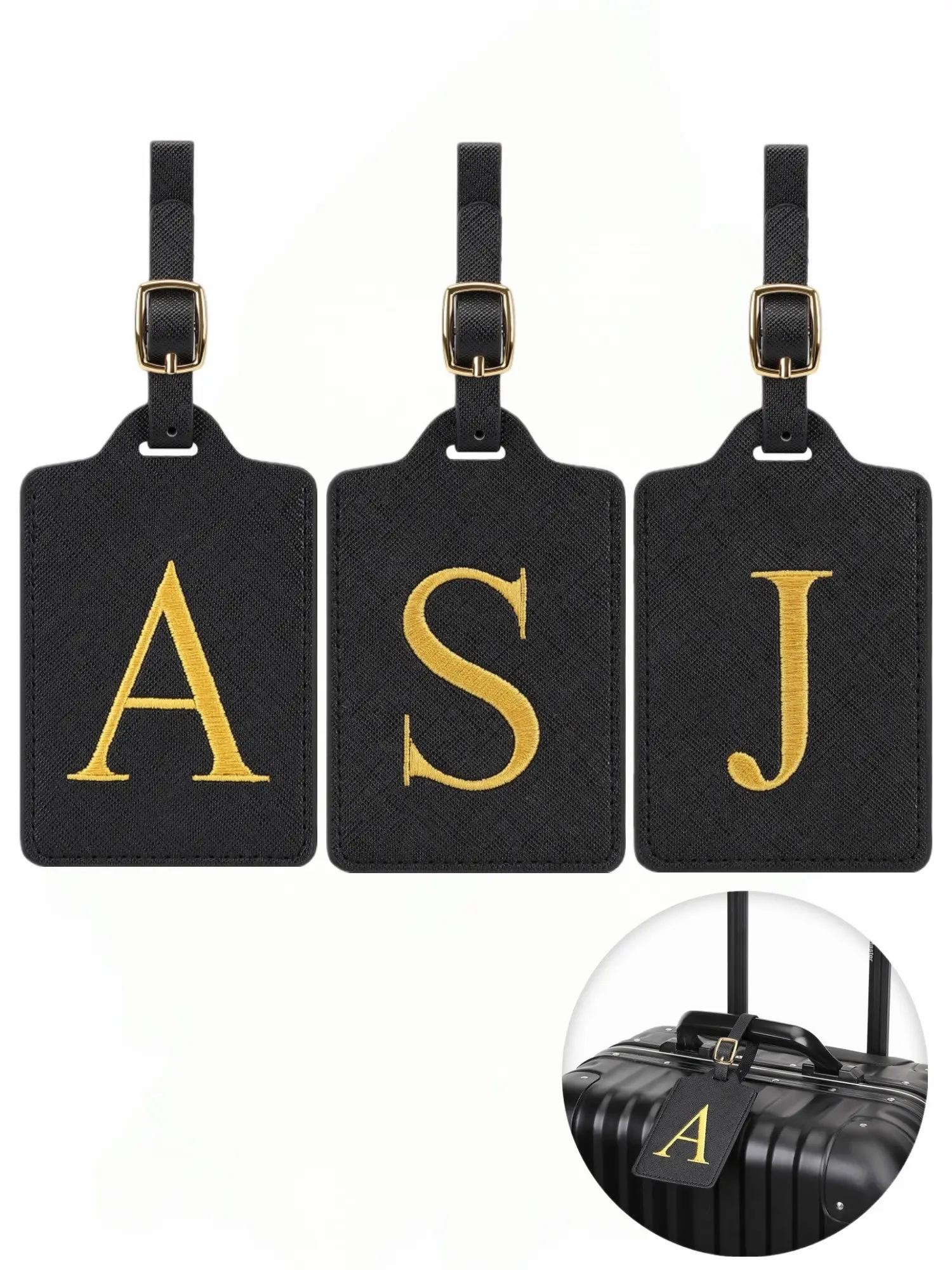 1 Pack PU Leather Luggage Tag With All 26 A-Z Letters & 5 Color Options, Durable Easy-Identify Suitcase Label, Travel Accessory For Frequent Travelers, Fits Suitcases, Backpacks & Handbags For Flight Check-In, Bag Accessories