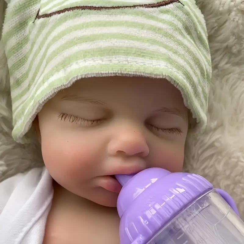 Otarddolls 1PC 12.6 Inch Can Open Mouth Full Body Solid Silicone Reborn Doll Loulou With 3D Painted Skin Washable Soft Touch Feelings Newborn Doll Toys For Festival Gift