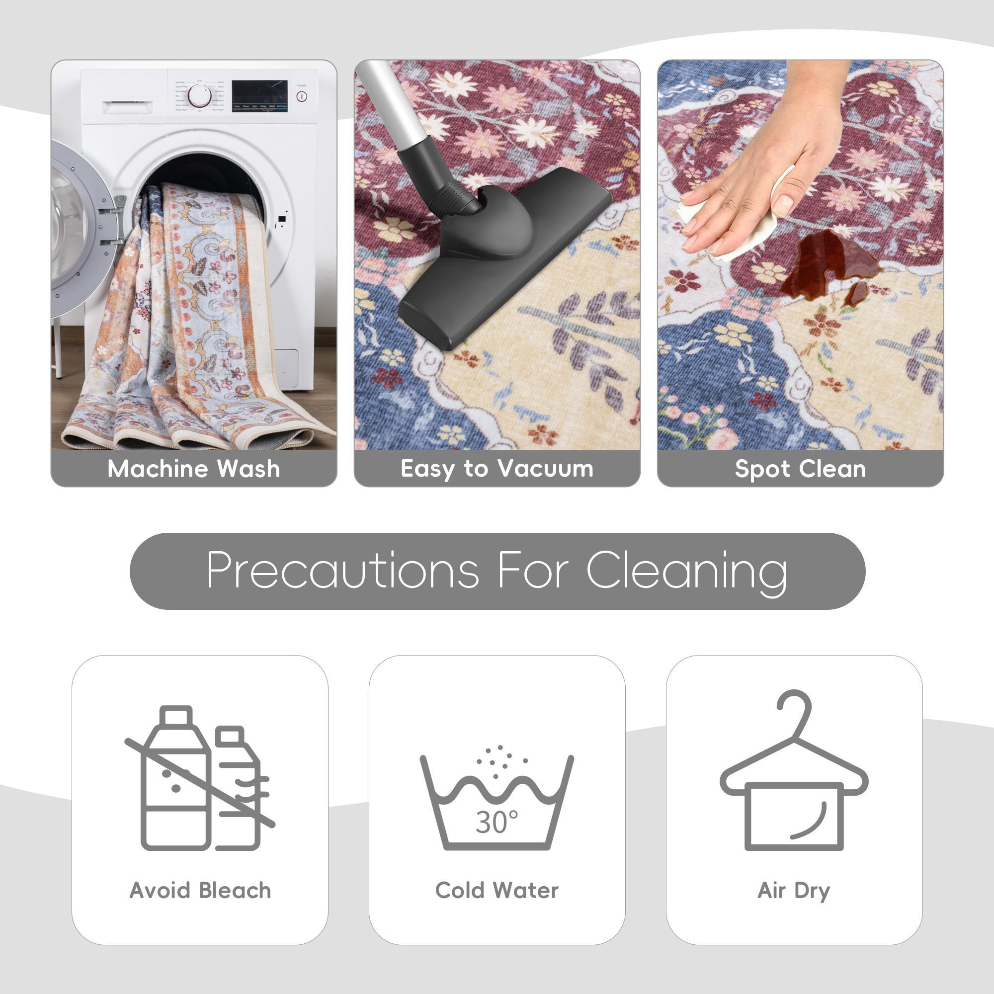 Boho Patchwork Retro Area Rugs 6' x 9' ,Soft Plush Non Slip Backing,Bohemian Style Area Rug Colorful Floral Patterns,Perfect for Living Room,Bedroom,Kitchen Closets,Carpet for Dressing Room, Brown, Blue, Grey, Orange,4x6,5x8,6x9 Feet