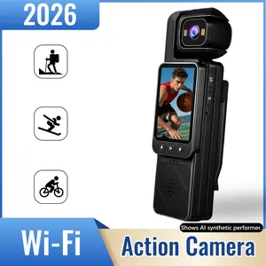 Portable Body Video Camera,1080P Compact Digital Vlogging Camera with 180° Rotating Lens,Wide Angle,Night Vision,WiFi,Motion Detedction,with Clip(1GB / 32GB) for Fitness,Work,Travel