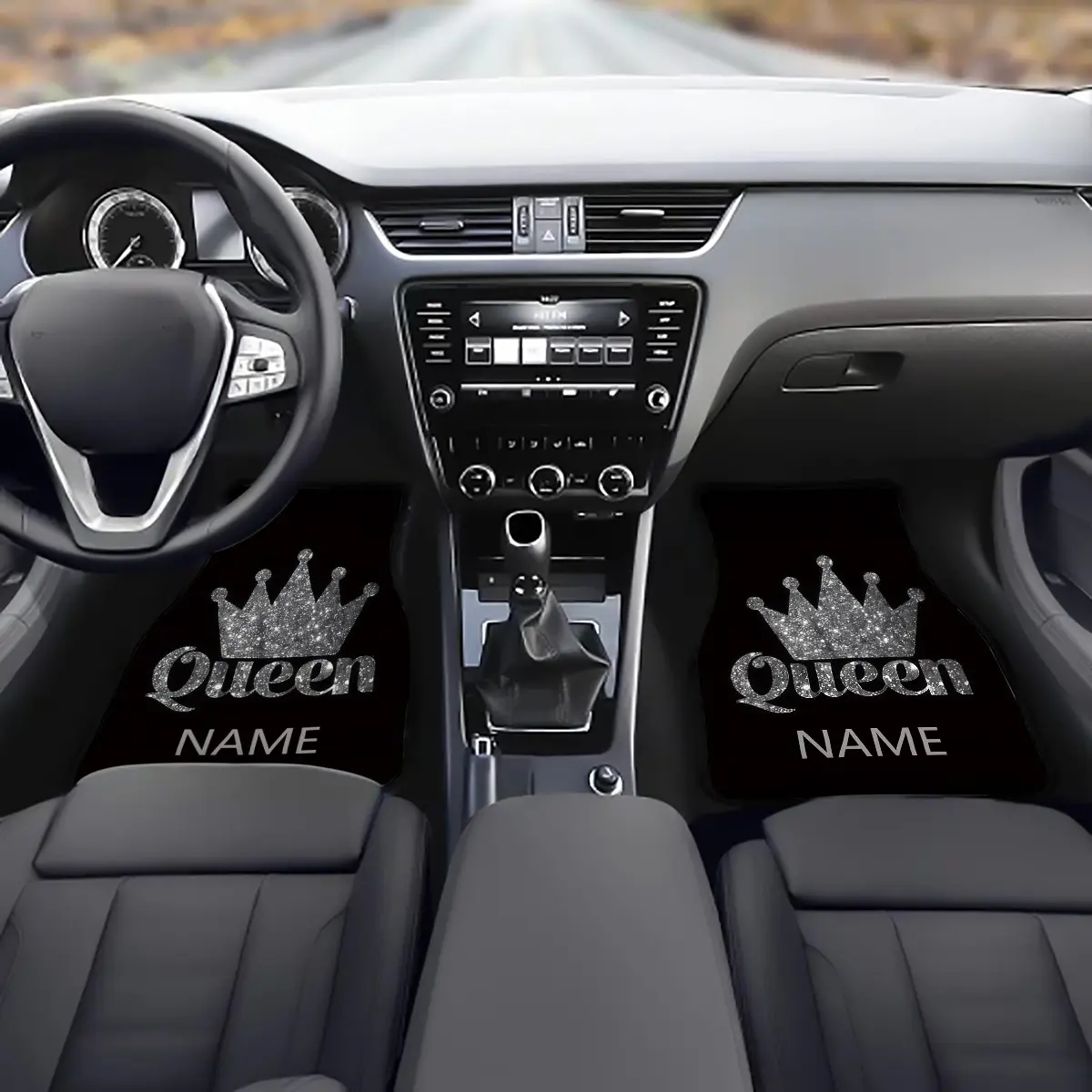 4pc, car floor mats. Customizable car floor mats with a queen's crown pattern featuring names and numbers, perfectly designed for personalized patterns, suitable for cars, trucks, and SUVs, durable and easy to clean, suitable for all seasons, ideal for ca