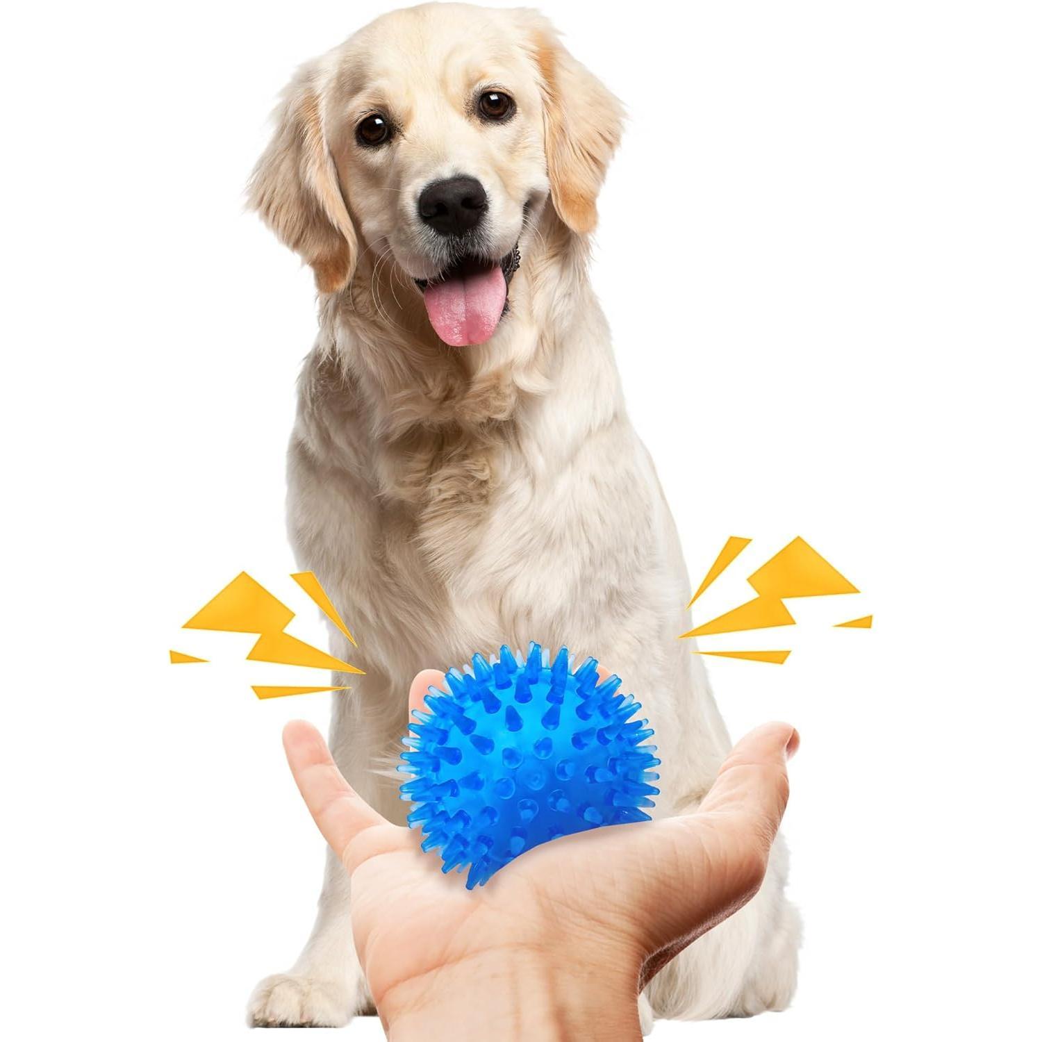 8 Pack 2.5" Squeaky  Balls for Small and Medium Dogs, Spiky Balls for  Puppies