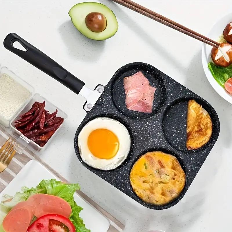 Non-stick Egg Frying Pan, 1 Count Multi-grid Egg Burger Pan with Handle, Multifunctional Frying Pan for Gas & Electric Stove, Nonstick Griddle Cookware, Mr Omelet Pan, Nonstick Cooking Tools