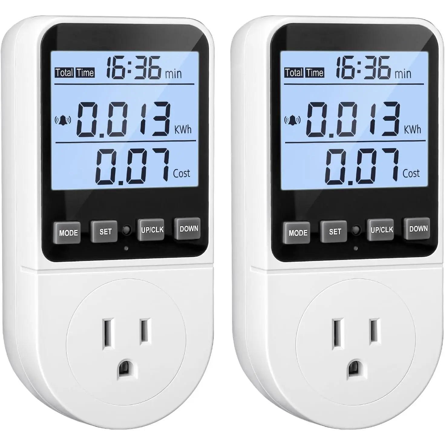 Power Meter Plug, Electricity Usage Monitor, 2 Pack Home Energy Consumption Meter Sockets