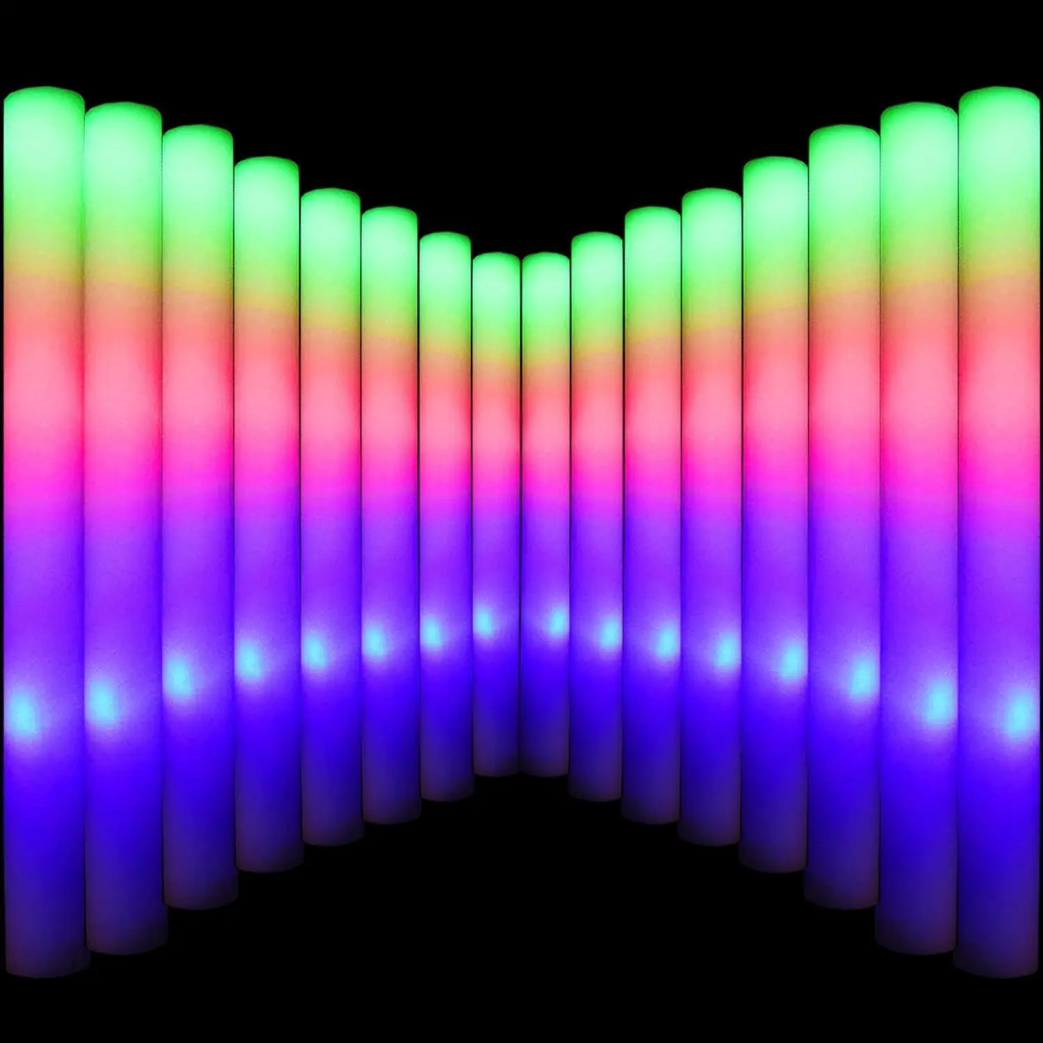 Synthetic LED Light Up Glow Sticks Bulk Packs, 3-Mode Flashing Multicolor LED Sticks, Festive Party Favors for Birthdays, Concerts (20pcs)