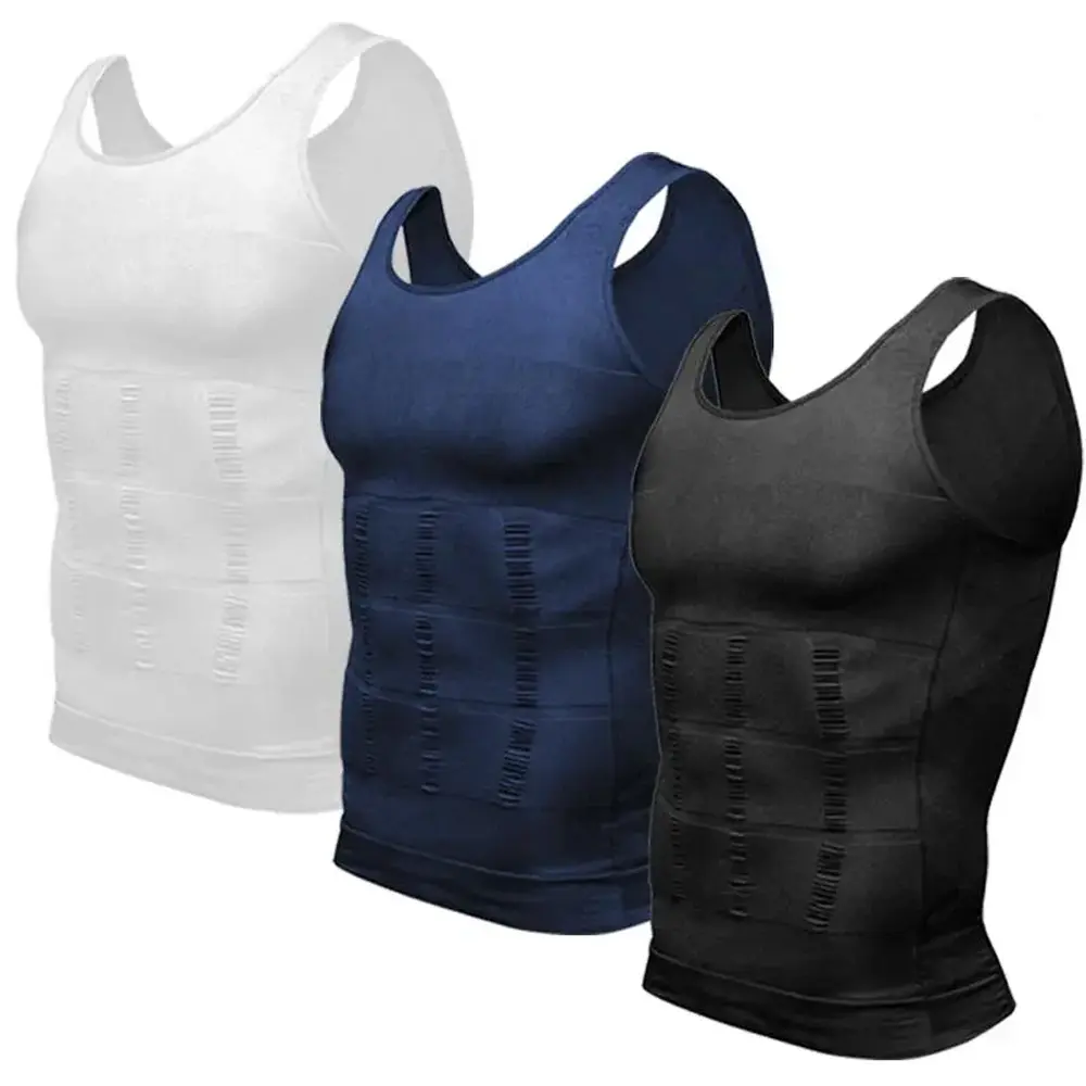 1/2 PACK Men Compression Shirt Body Shaper Underwear Athletic Thermal Compression Shirts Sleeveless Workout Tank Top