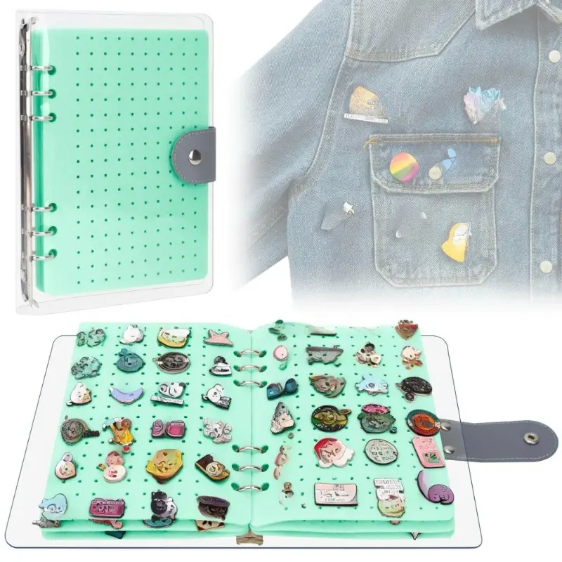Portable Pin Badge Display Book, 6 Pages Clear PVC Badge Album, Transparent Storage Organizer for Pins, Brooches and Collectible Medals, Perfect for Collection, Display and Trading