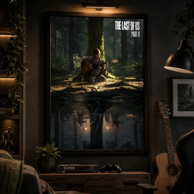 The Last of Us Game Poster, The Last of Us Classic Gamer Poster, Canvas Wall Art Print, Horror Survival Game Wall Decor, Dark Gaming Room Poster for Bedroom Dorm Office Man Cave, Gift for Video Game Fans