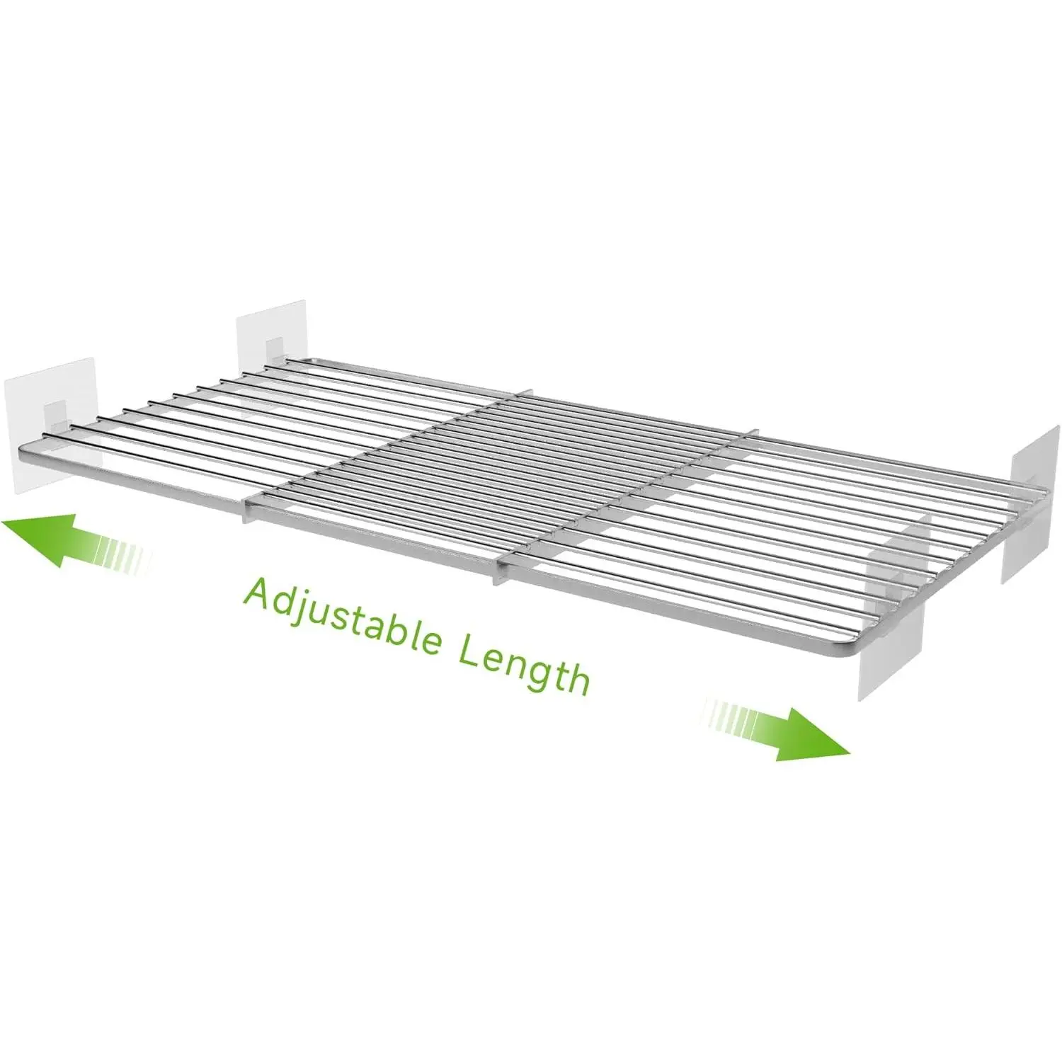 Expandable Closet Shelf Organizer Adjustable Metal Rack - Space-Saving Closet Pantry Shelf Insert, 17-31 in Extendable Length x 7.87 in Width, Waterproof Rustproof Steel, 50 lb Capacity, 1 Pack