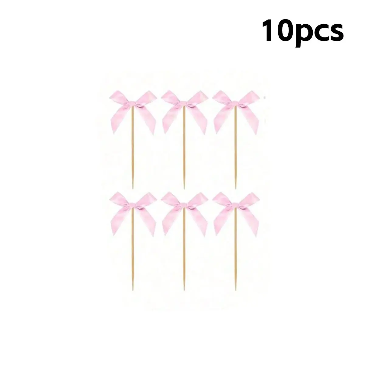 10 Pcs Bow Paper Cupcake Decorations, Ribbon Cupcake Toppers, Wedding Party Birthday Decor, Valentine's Day Gift