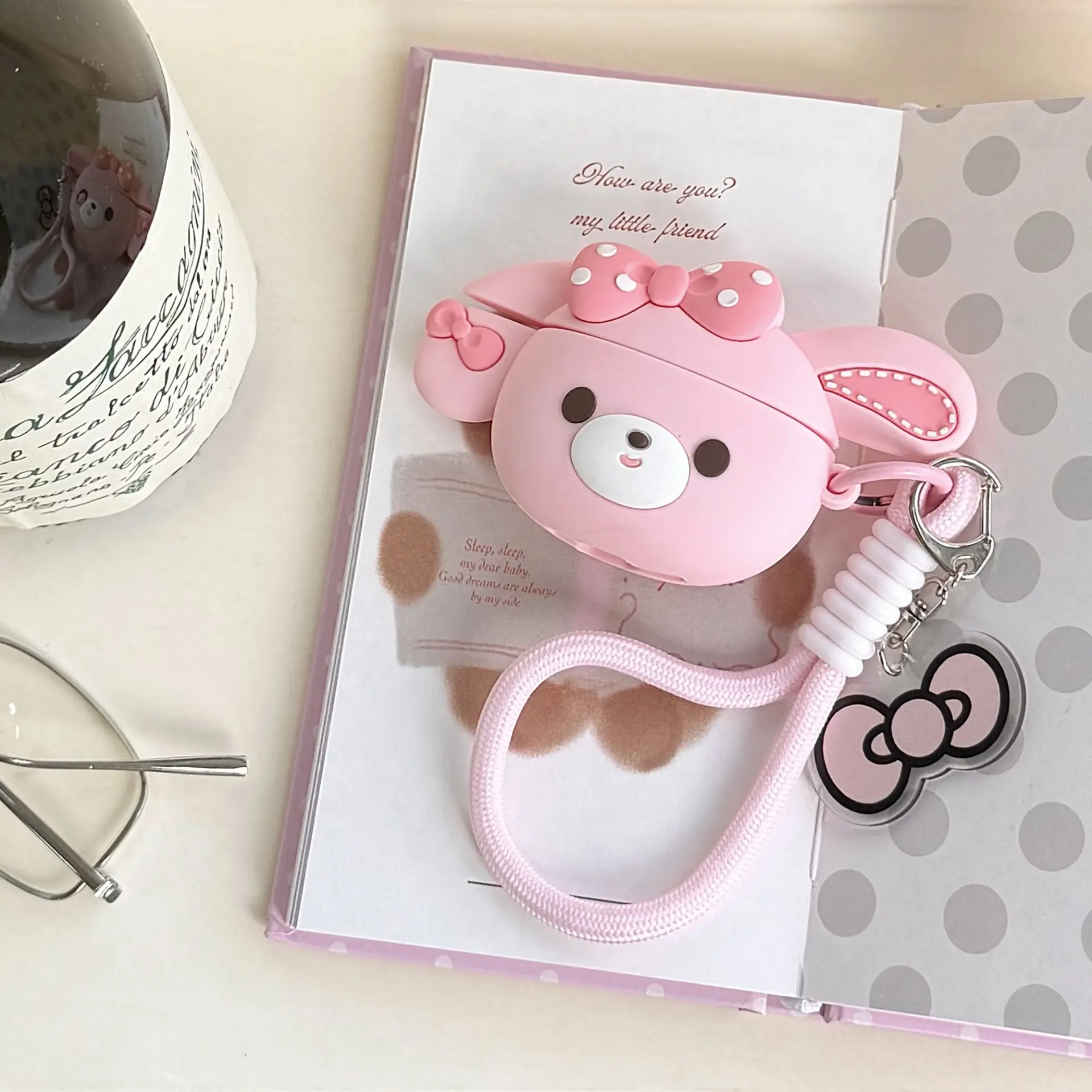 1 Cute Bobo Rabbit Earphone Case, Cute Wireless Bluetooth Earphone Case, Earphone Protective Cover, Anti Drop Durable and Fashionable Accessory, Suitable for AirPods pro3/4/pro/pro2