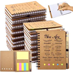 100 count/50 Set Christian Gifts Prayer Journal Set,  Verse Pens & Small Spiral Notebook, Bulk Church Notes Notebook Supplies - Faith Based Gifts for Women, Christian Stuff