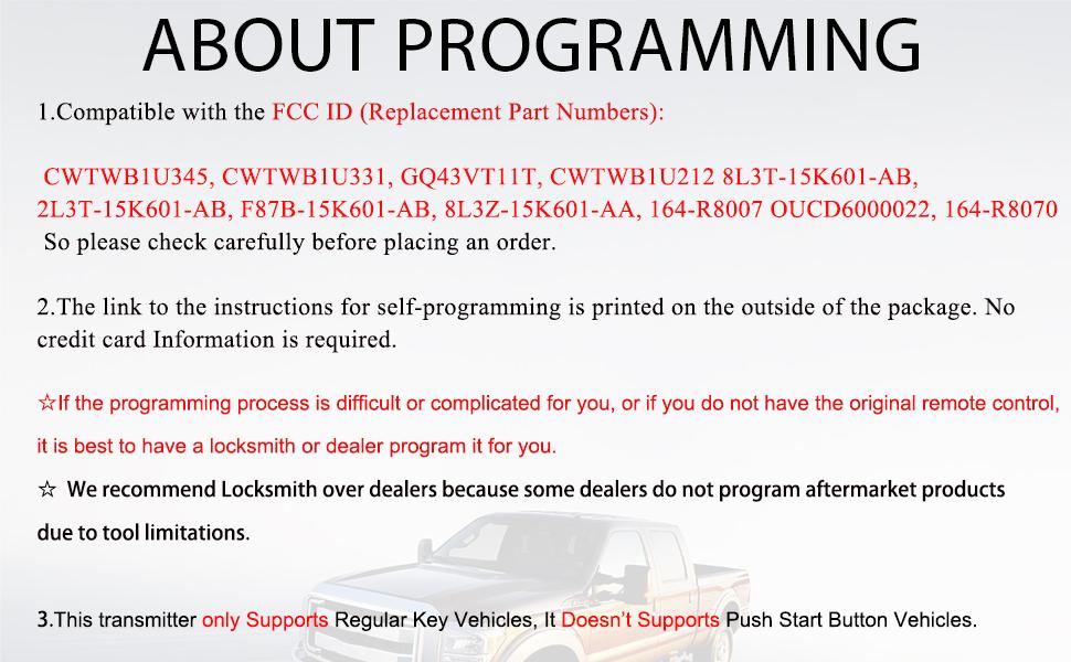 2 Key Fob Remote Replacement Fits for 1998-2016 Ford F150 F250 F350 Ranger Escape Explorer Focus E150 Expedition,Mazda,Lincoln MKZ MKX CWTWB1U345 CWTWB1U33 Keyless Entry Remote Control 2 Key Fob Remote Replacement Fits for 1998-2016 Ford F150 F250 F350 Ranger Escape Explorer Focus E150 Expedition,Mazda,Lincoln MKZ MKX CWTWB1U345 CWTWB1U33 Keyless Entry Remote Control