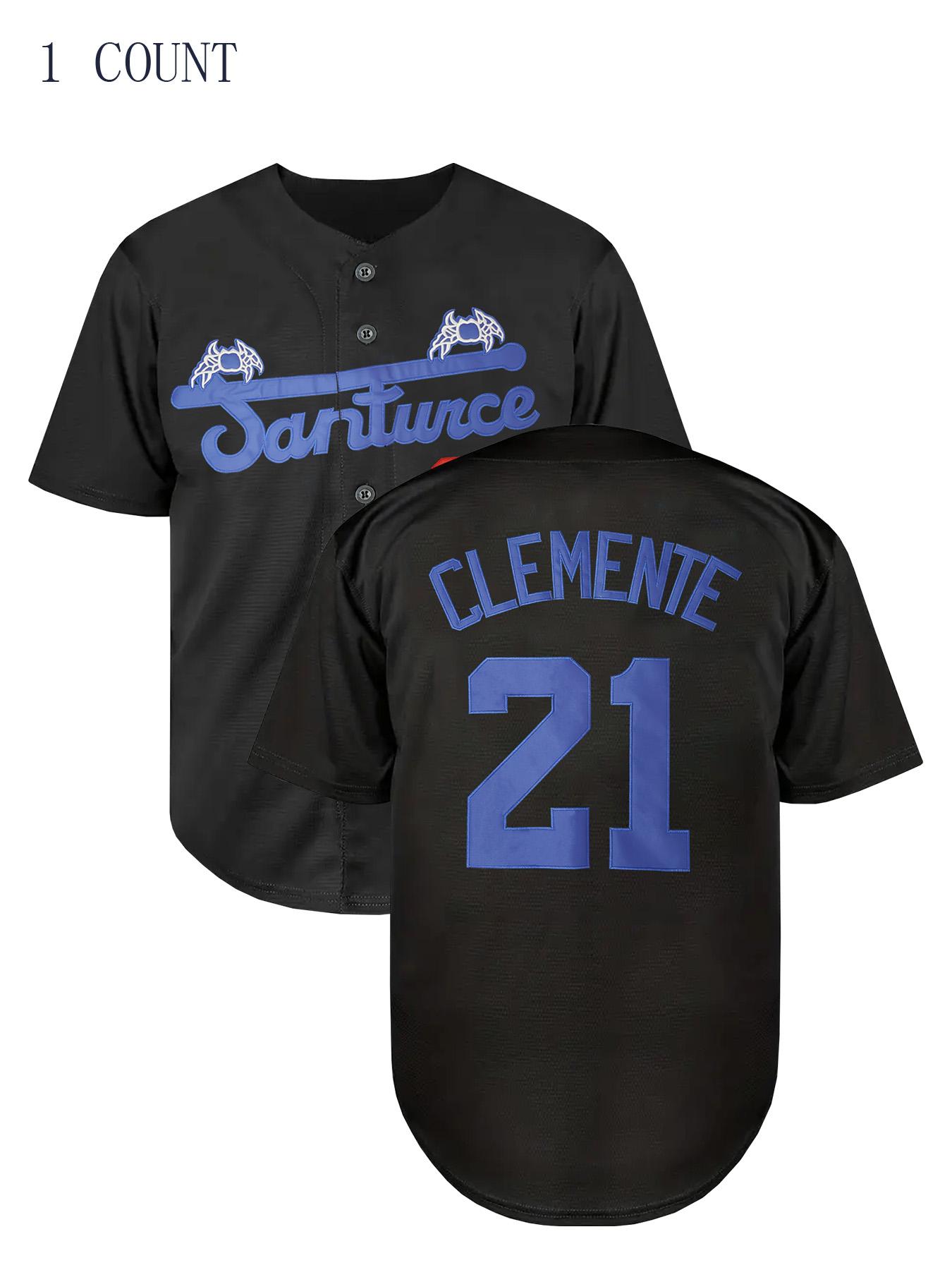 Men's Letter Embroidery V Neck Baseball Jersey, Casual Loose Striped Print Short Sleeve Button Sports T-shirt, Breathable Baseball Top for Outdoor Sports, Stylish Jersey