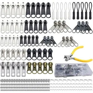 254 Pcs Universal Zipper Repair Kit with Case, Replacement Zipper Pulls for Clothing Jackets Coats Boots Backpacks Purses & Outdoor Gear