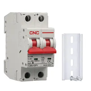 CNC DC Miniature Circuit Breaker, 2 Pole 1000V 20 Amp Isolator for Solar PV System, Thermal Magnetic Trip, DIN Rail Mount DC MCB Disconnect Switch (20 Amp)