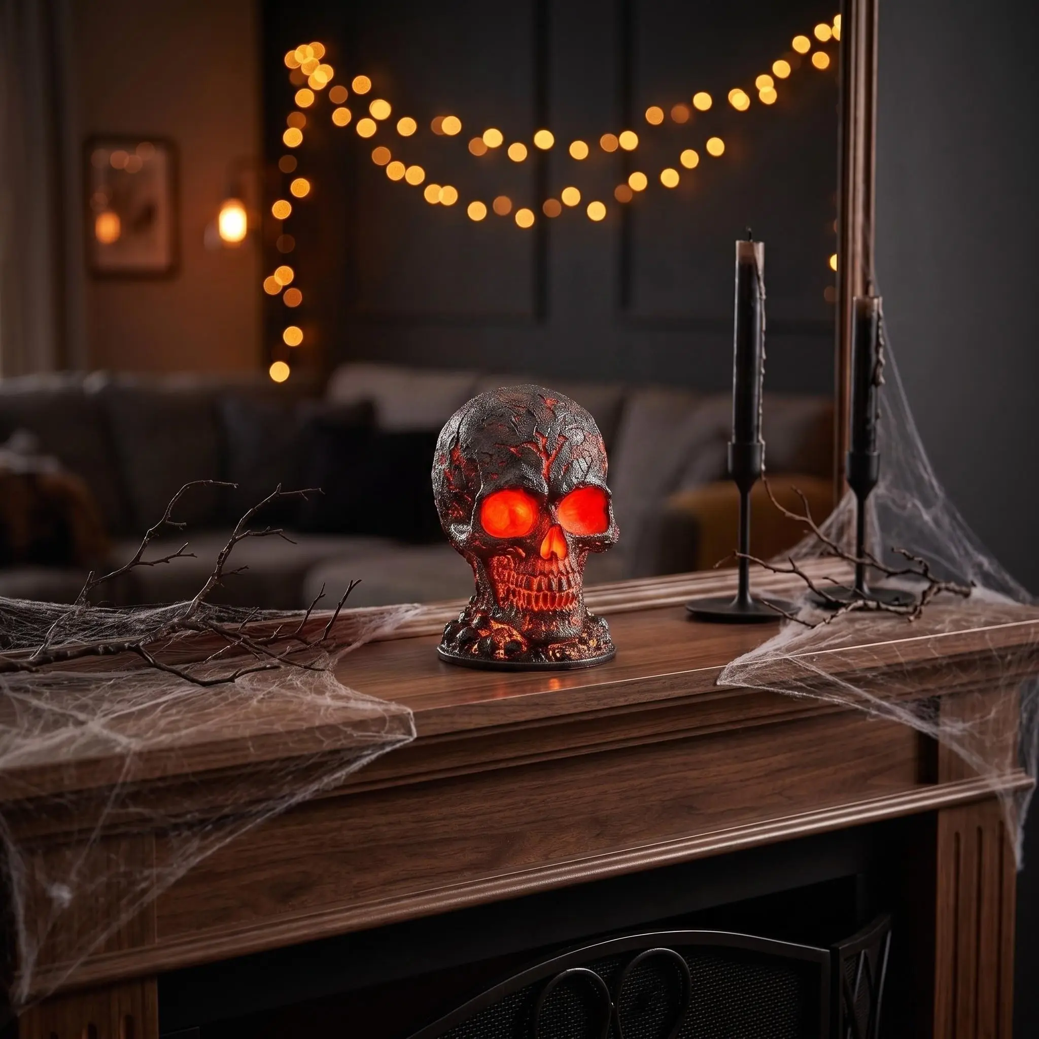 Flowing Lava Skull Lamp, Eerie Motion Night Light, Dynamic Lava Skull, Creepy Gothic Aesthetic, Desk Decor, Room Decor