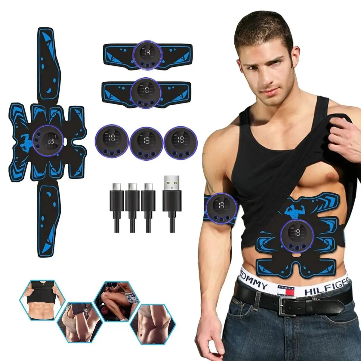 Abs Stimulator, Ab Toning Belt Trainer, Workout Equipment for Men & Women, Home Office Fitness Gear, Abdomen