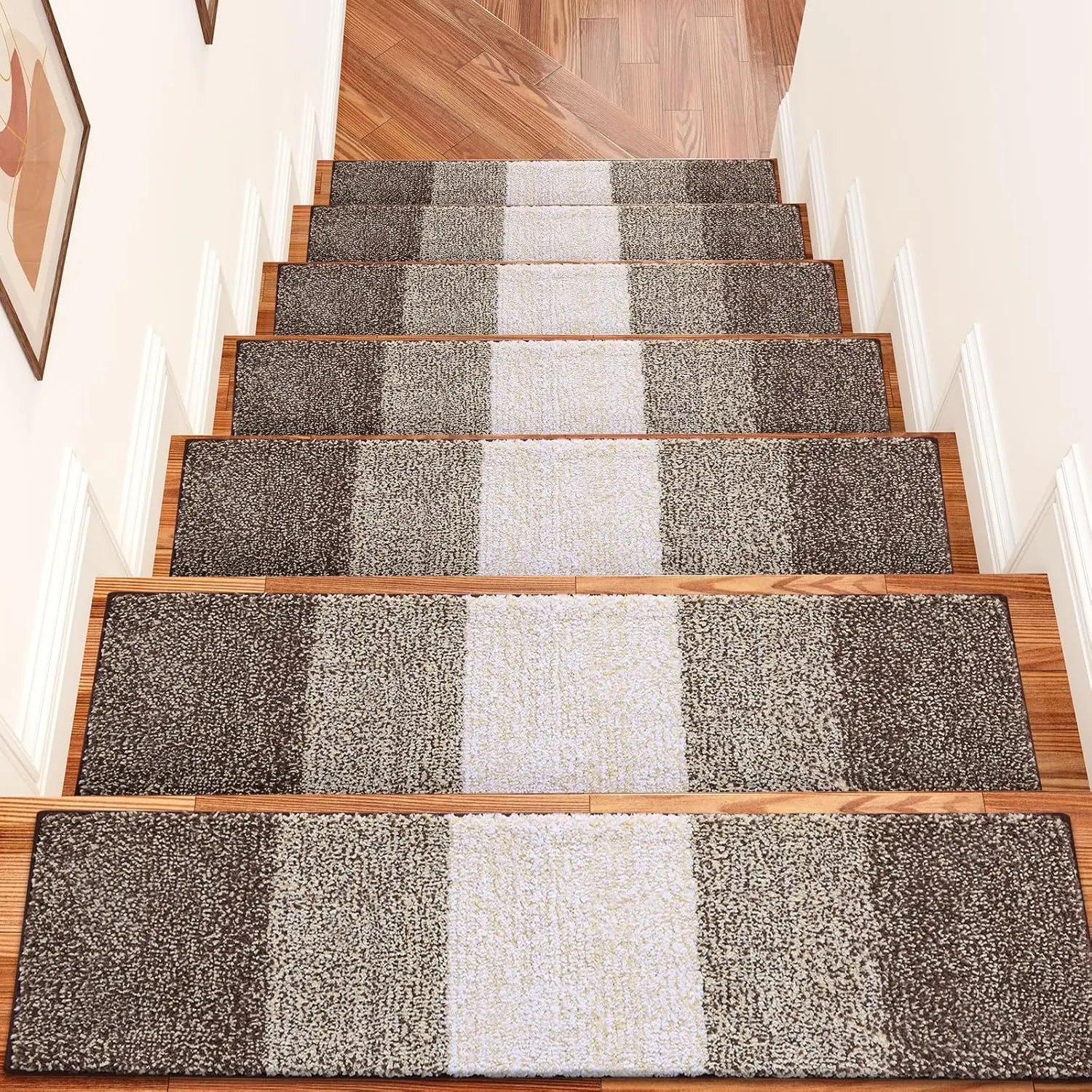 Stair Treads 15 count, 8" x 30" Indoor Stair Runners for Wooden Steps