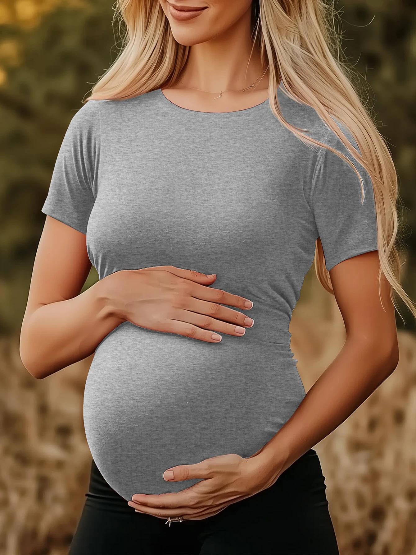 4-piece set, maternity summer short-sleeve T-shirt top, casual maternity wear, new summer shirt