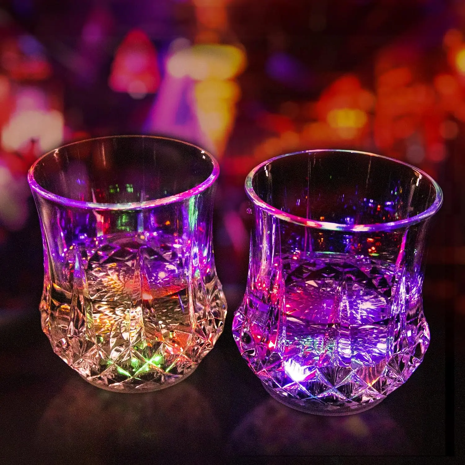 2 Packs Flash Light Up Cups Liquid Activated Multicolor LED Glasses | Fun Light Up Drinking Shot Glasses,Glowing  Glasses Led Flashing Cups,Favors Adults Shot Cups for Party,Bar,Disco