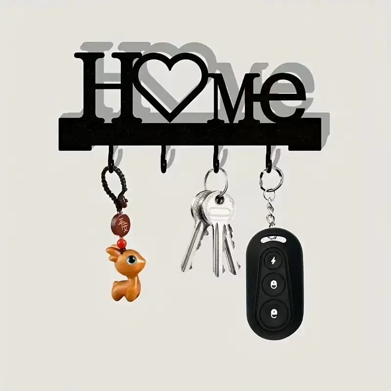 Wall Mounted Key Holder Hook Rack Metal Key Organizer Decorative Wall Hooks Coat Hat Hook Entryway Storage Home Decor campingessentials
