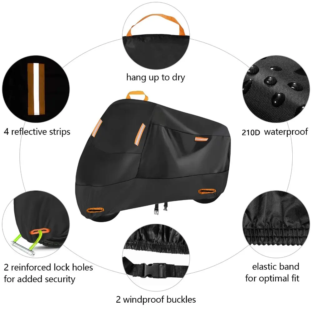 Thick Reflective UV Protection Bike Cover, All-Weather Tear-Resistant Sunscreen, Suitable for Various Bicycles, Enhanced Bike Cover